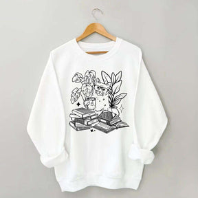 Cat Reading Book Sweatshirt