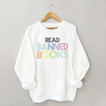 Retro Read Banned Books Rainbow Sweatshirt