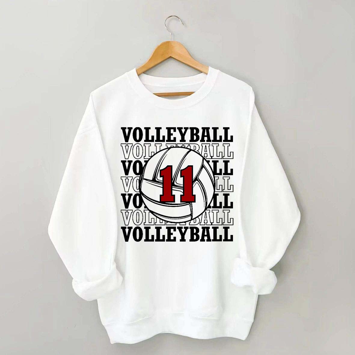 Custom Volleyball Number Team Sweatshirt