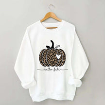 Hello Fall Leopard Pumpkin Sweatshirt