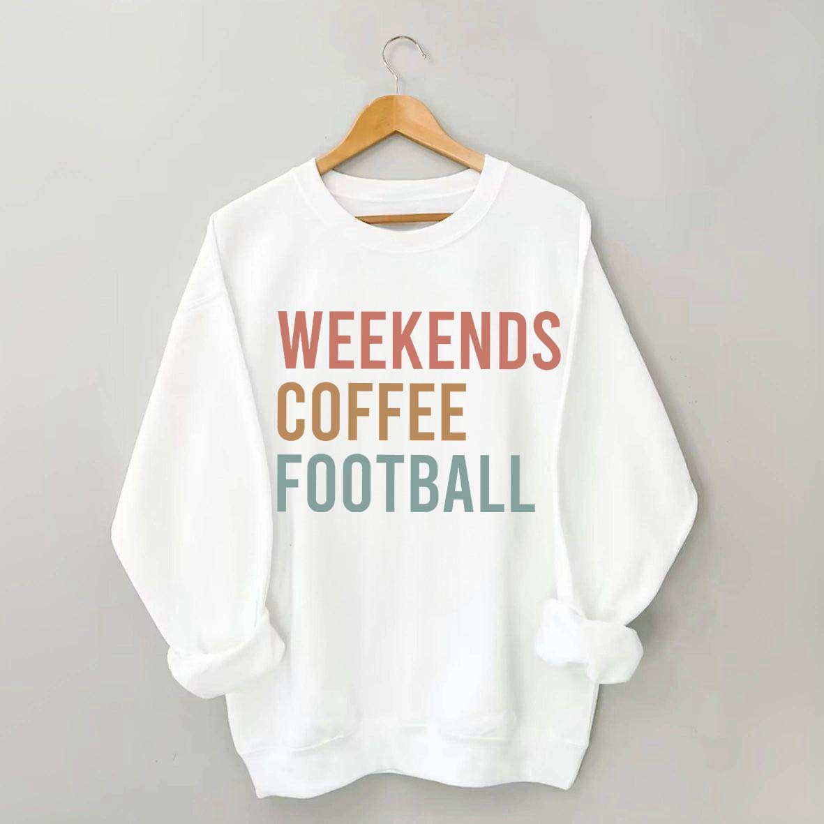 Weekends Coffee Football Sweatshirt