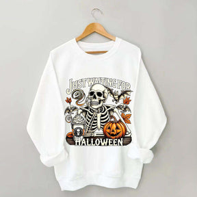 Just Waiting for Halloween Retro Halloween Sweatshirt