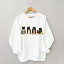 Black Cats Knitting Funny Sweatshirt