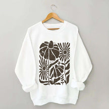 Boho Wildflowers Distressed Flowers Sweatshirt