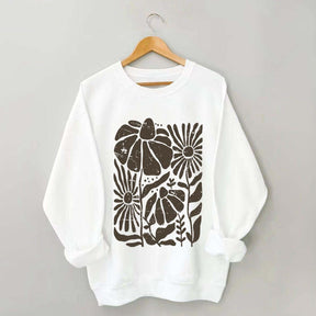 Boho Wildflowers Distressed Flowers Sweatshirt