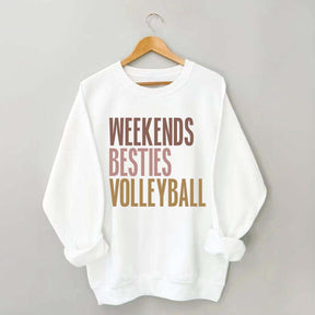 Weekends Besties Volleyball Sweatshirt