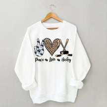 Sports Peace Love Hockey Sweatshirt