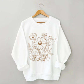 Retro Outline Wildflower Sweatshirt