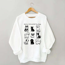 Funny Cute Easily Distracted By Dogs Sweatshirt