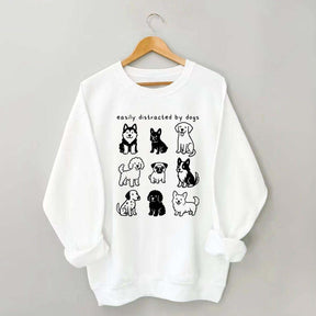 Funny Cute Easily Distracted By Dogs Sweatshirt