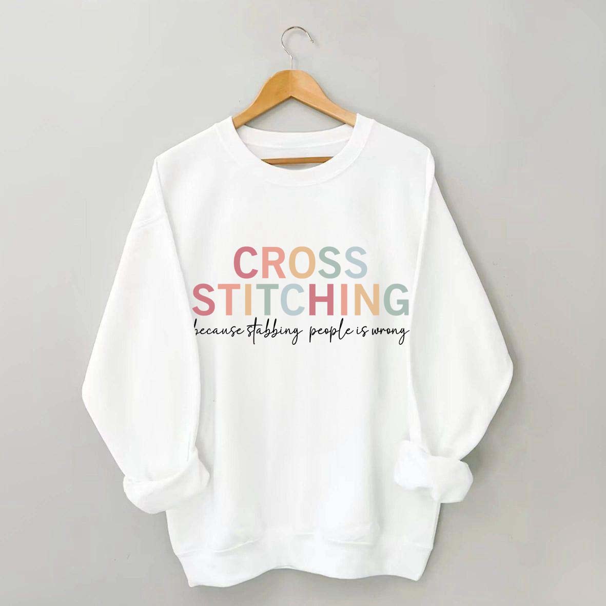 Funny Crafting Cross Stitch Sweatshirt