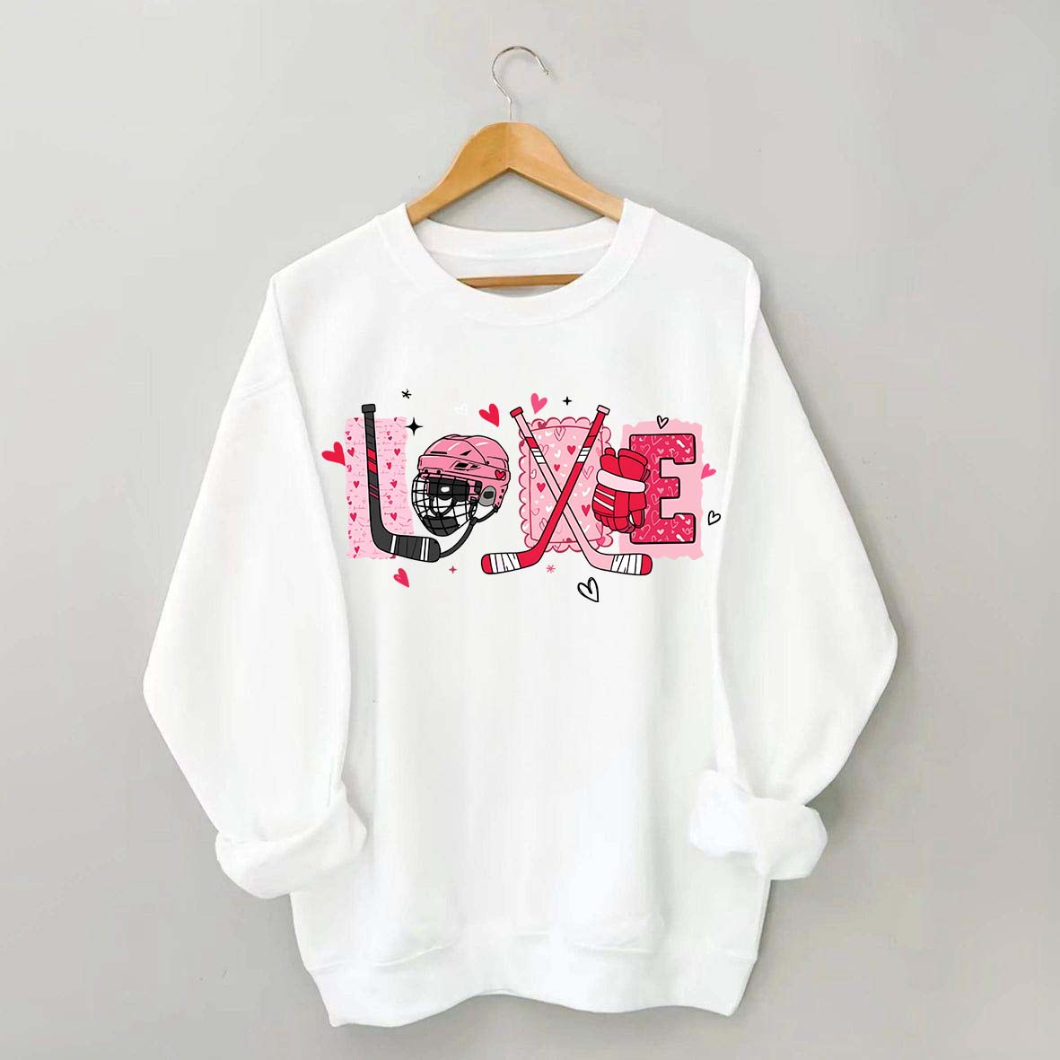 Hockey Valentine Heart Sweatshirt