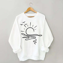 Boho Sun Ocean Trendy Beach Sweatshirt