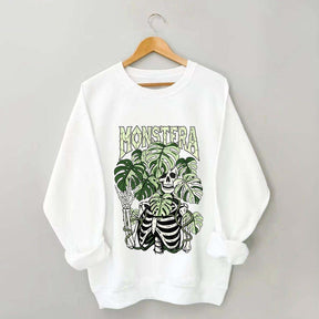 Monstera Skeleton Botanical Plant Sweatshirt