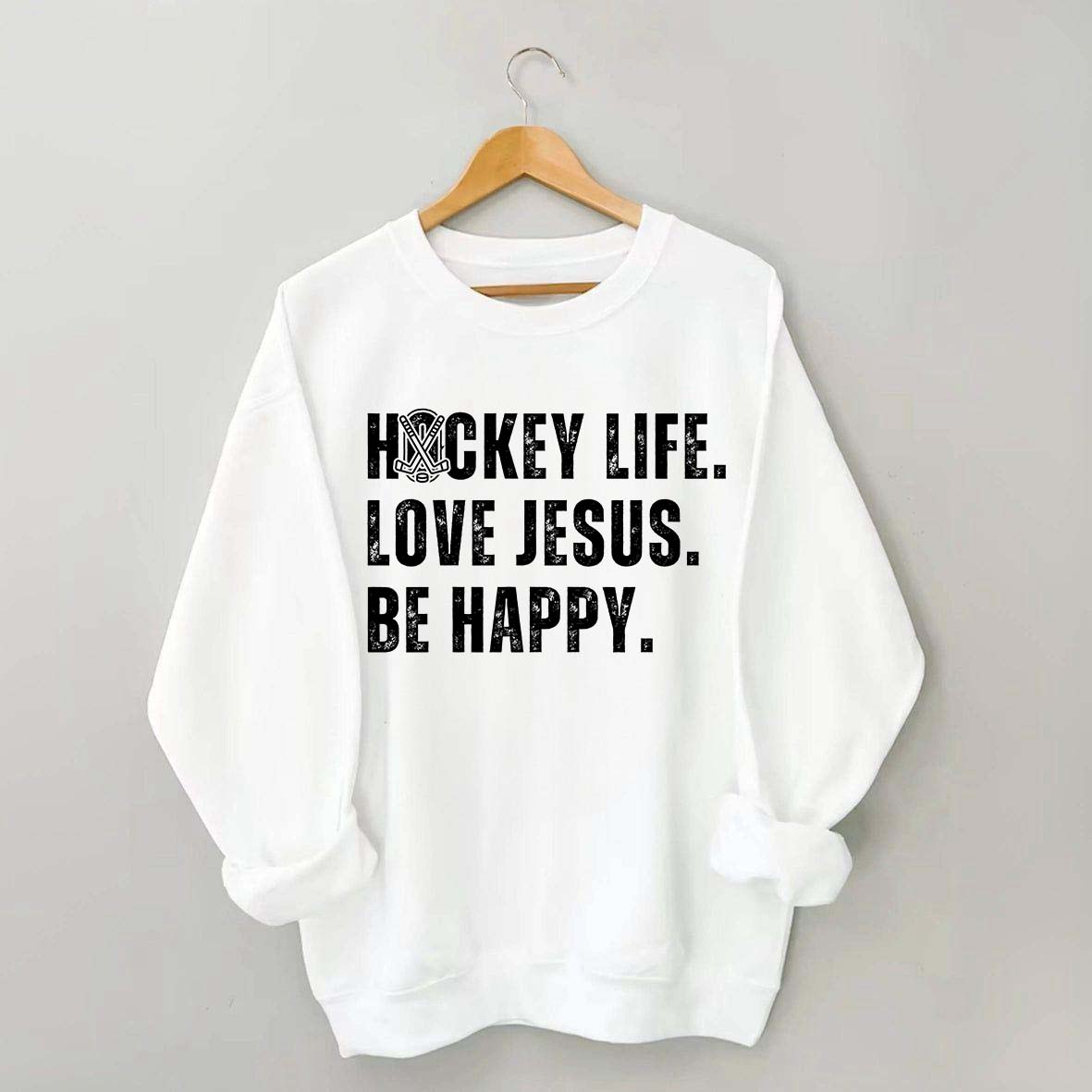Comfort Colors Hockey Life Love Jesus Sweatshirt