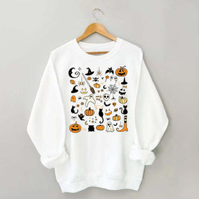 Halloween Doodles Little Things Witch Pumpkin Sweatshirt