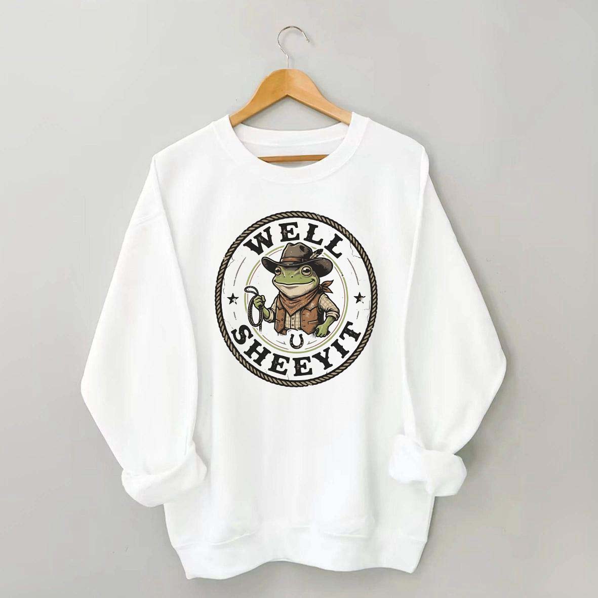 Well Sheeyit Cowboy Frog Funny Sweatshirt