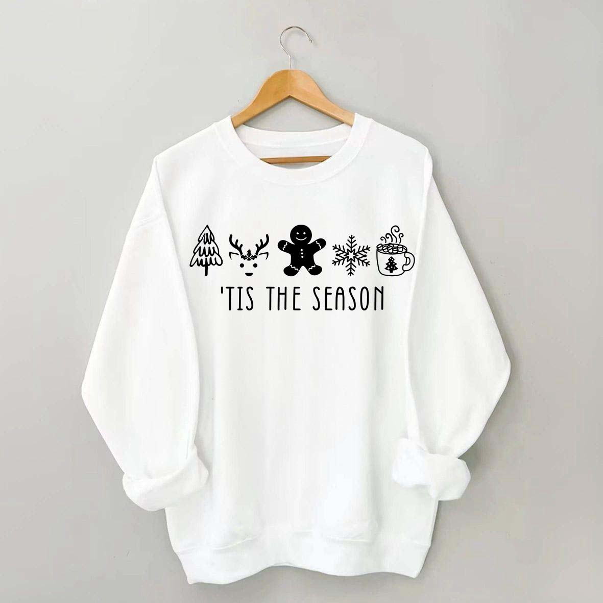 Tis The Season Ginger Bread Man Reindeer Sweatshirt
