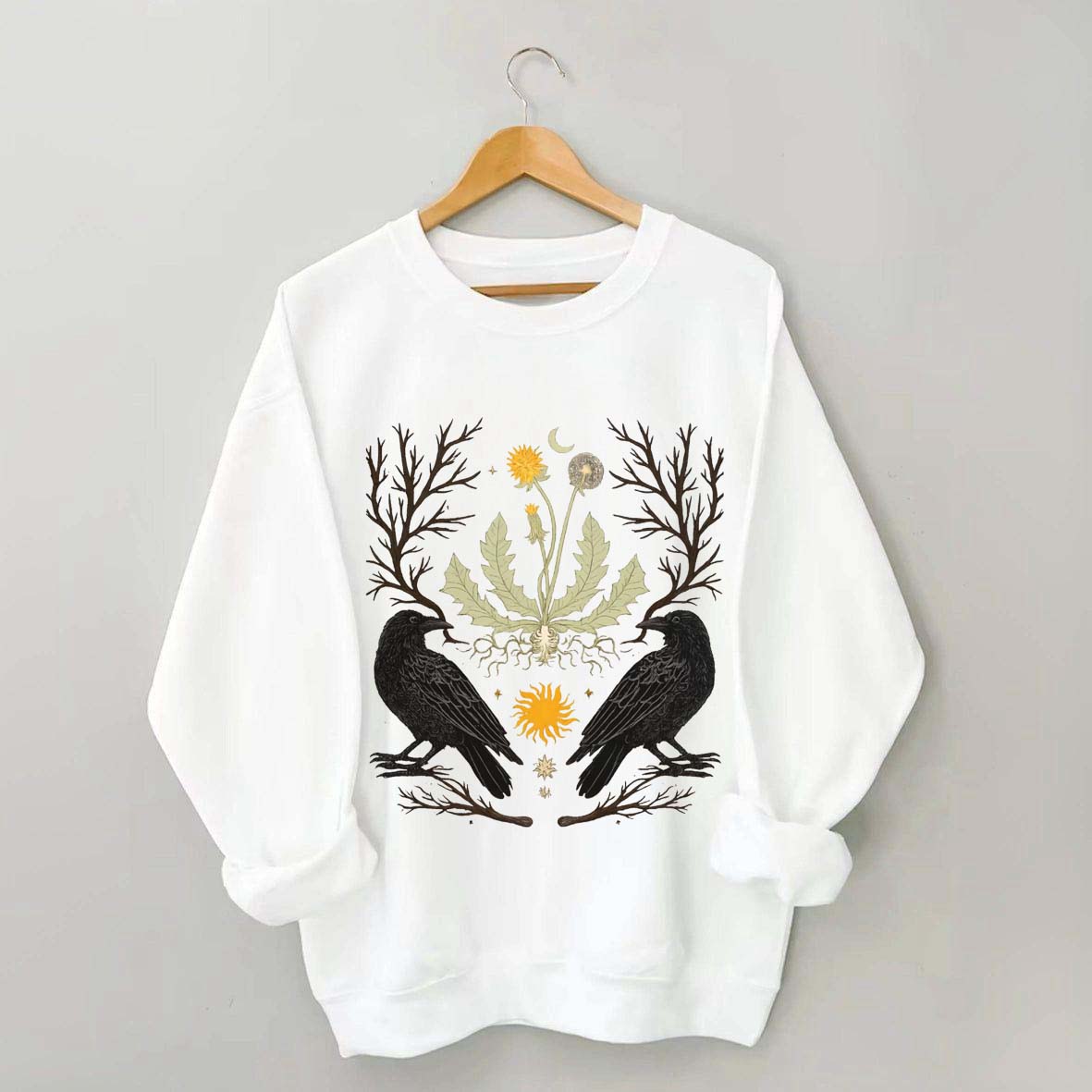Ostara Raven Pagan Spring Equinox Sweatshirt