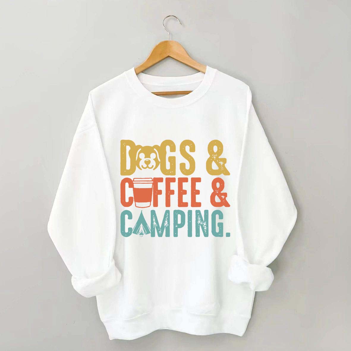 Dogs Coffee Camping Naturel Lover Sweatshirt