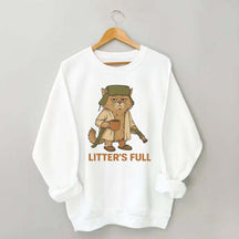 Litters Full Funny Cat Lovers Christmas Xmas Sweatshirt
