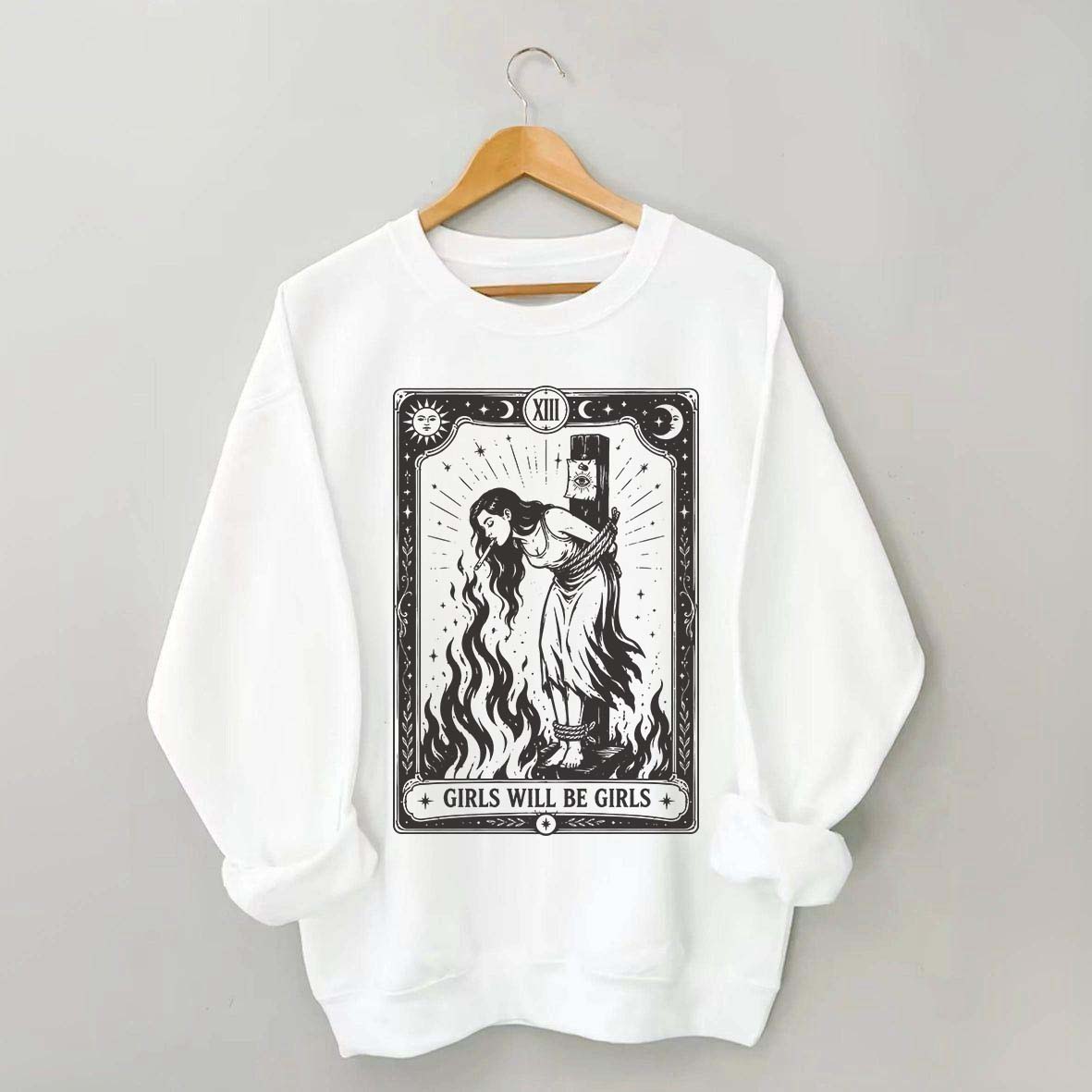 Retro Girls Will Be Girls Witch With Sigarete Sweatshirt