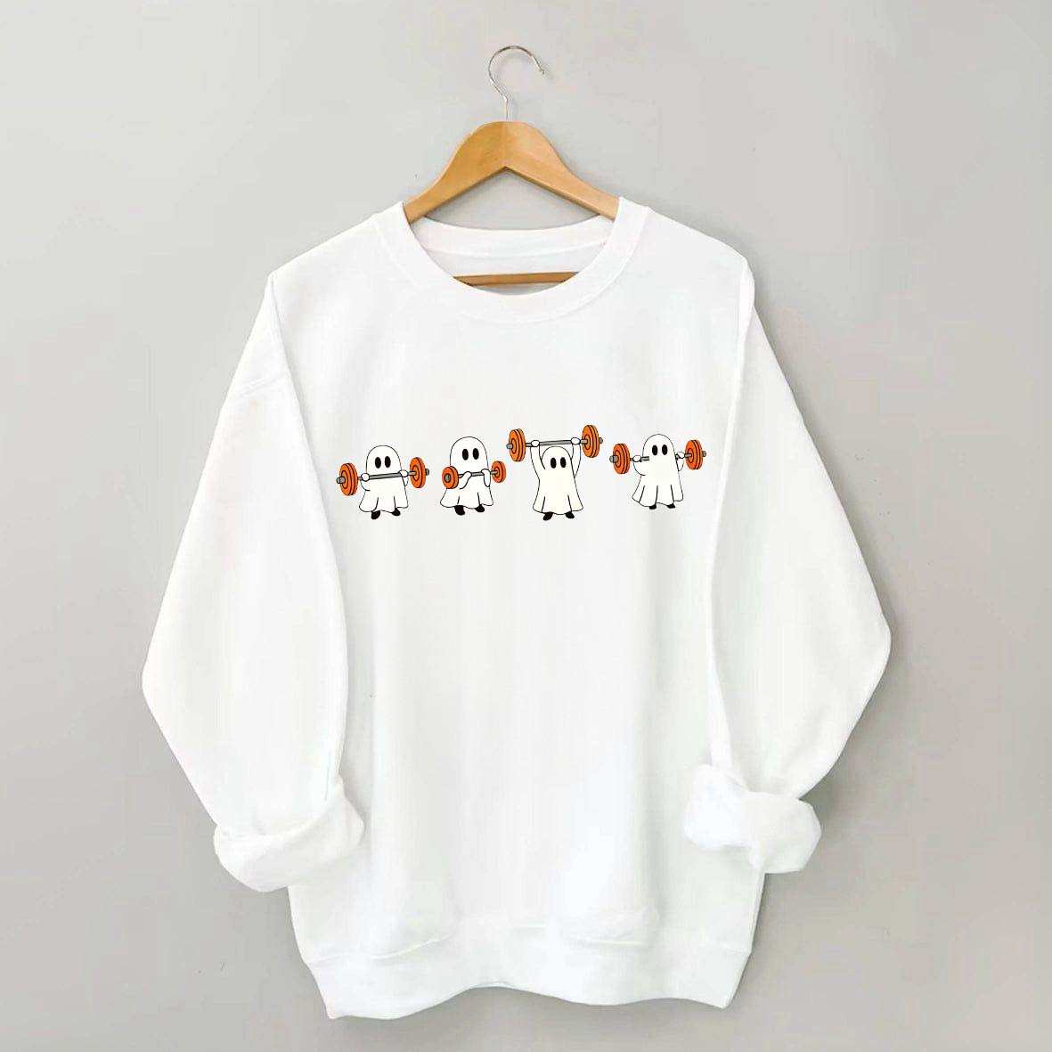 Weight Lifting Ghosts Halloween Sweatshirt