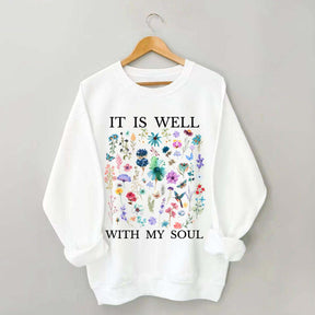 It Is Well Floral Religous Wildflowers Sweatshirt