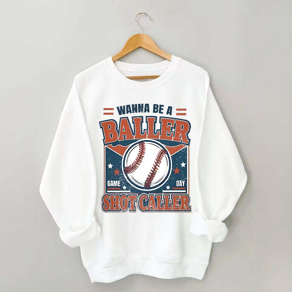 Wanna be a Baller Baseball Athletic Sweatshirt