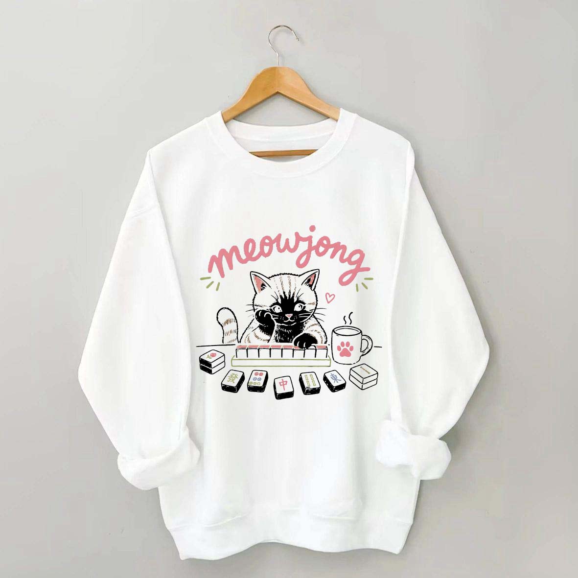Cute Mahjong Cat Lover Sweatshirt