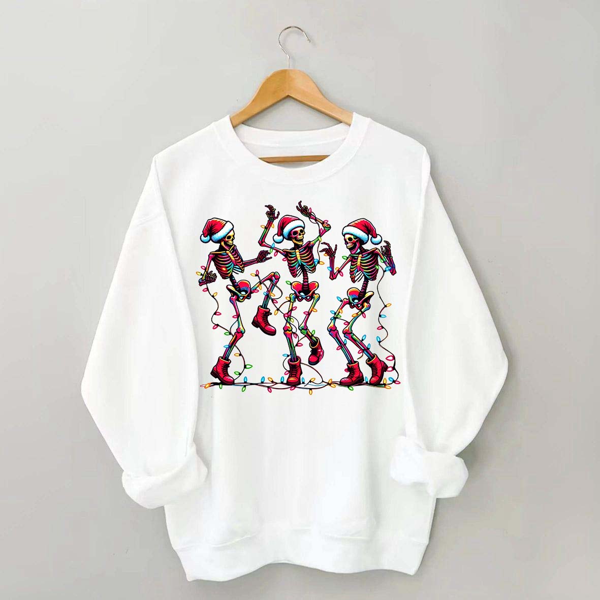 Dancing Skeleton Christmas Lights Sweatshirt