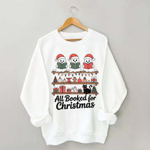 Cute Ghost All Booked For Christmas Sweatshirt