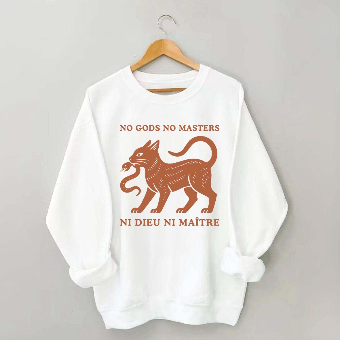 No Gods No Masters Ni Dieu Ni Maître Cat Sweatshirt
