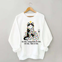 Christmas Cat Lights Sweatshirt