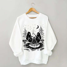 Retro Halloween Ghost Camping Sweatshirt