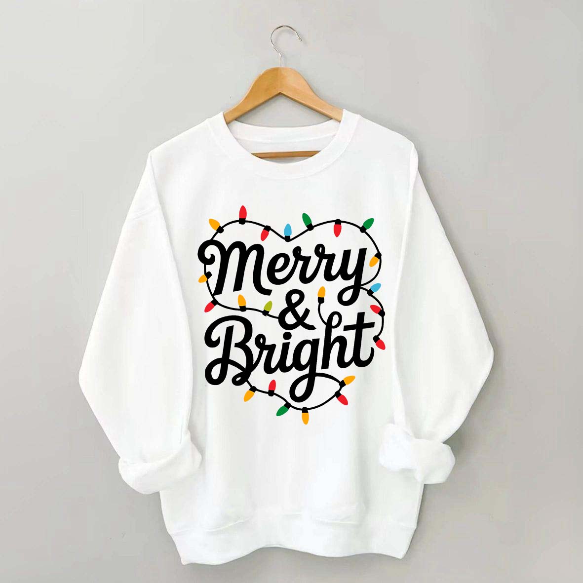 Merry & Bright Holiday Christmas Sweatshirt