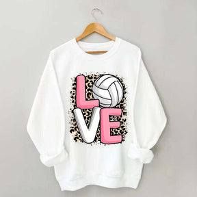 Leopard Print Love Volleyball Sweatshirt