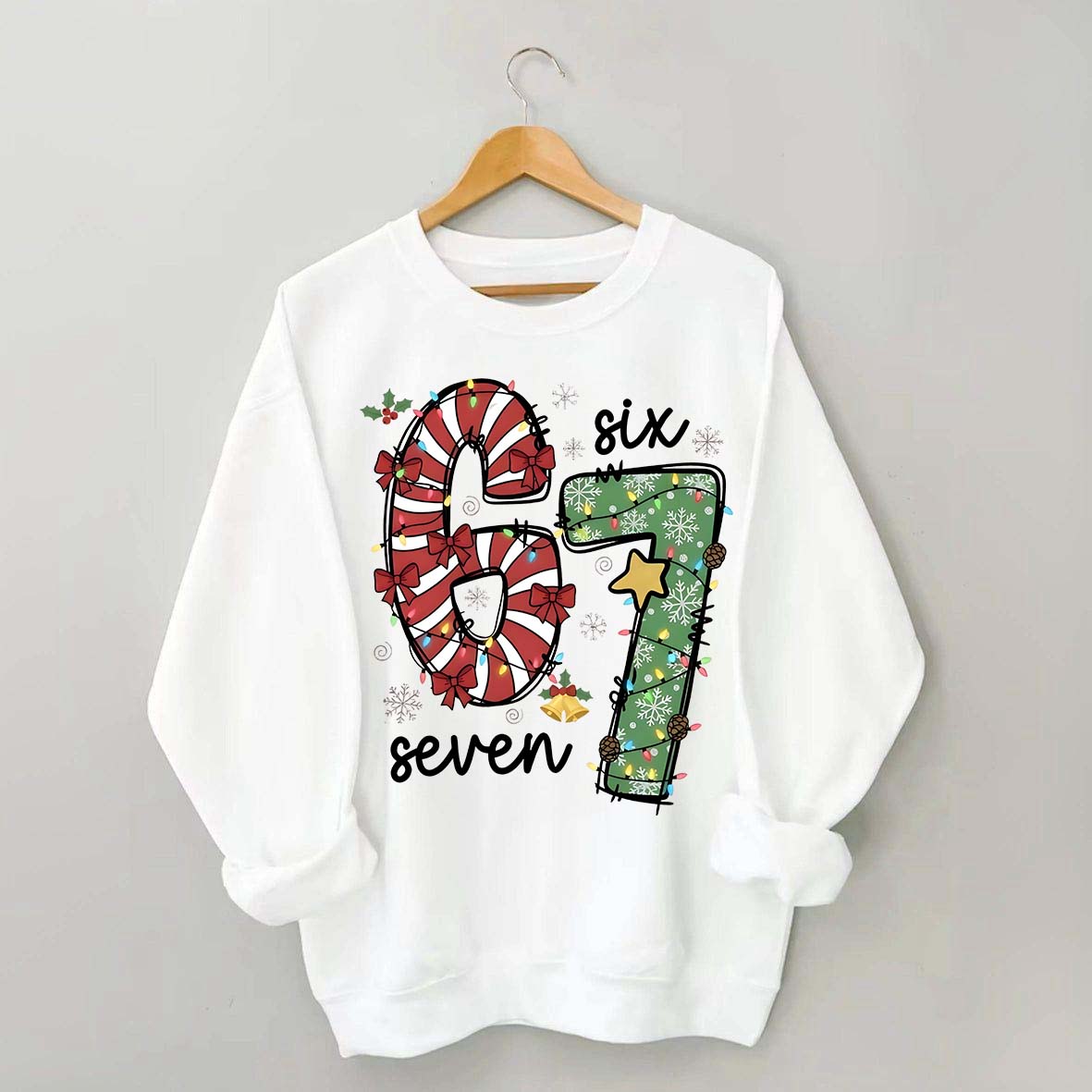 67 Christmas Lights Red Green Xmas Sweatshirt