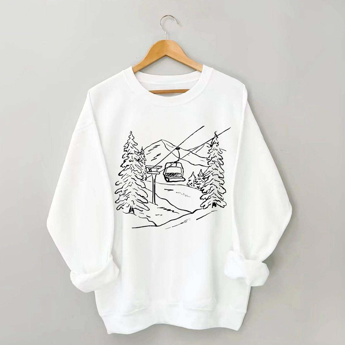 Mountain Graphic Winter Ski Sweatshirt