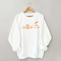 Halloween Pumpkin Heartbeat Funny Sweatshirt