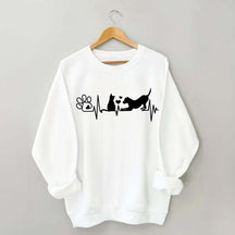 Dog And Cat Mom Heartbeat Sweatshirt