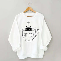 Funny Cat Tea Kitten Sweatshirt