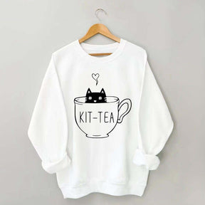 Funny Cat Tea Kitten Sweatshirt
