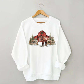 Christmas Horse Western Desert Sweatshirt