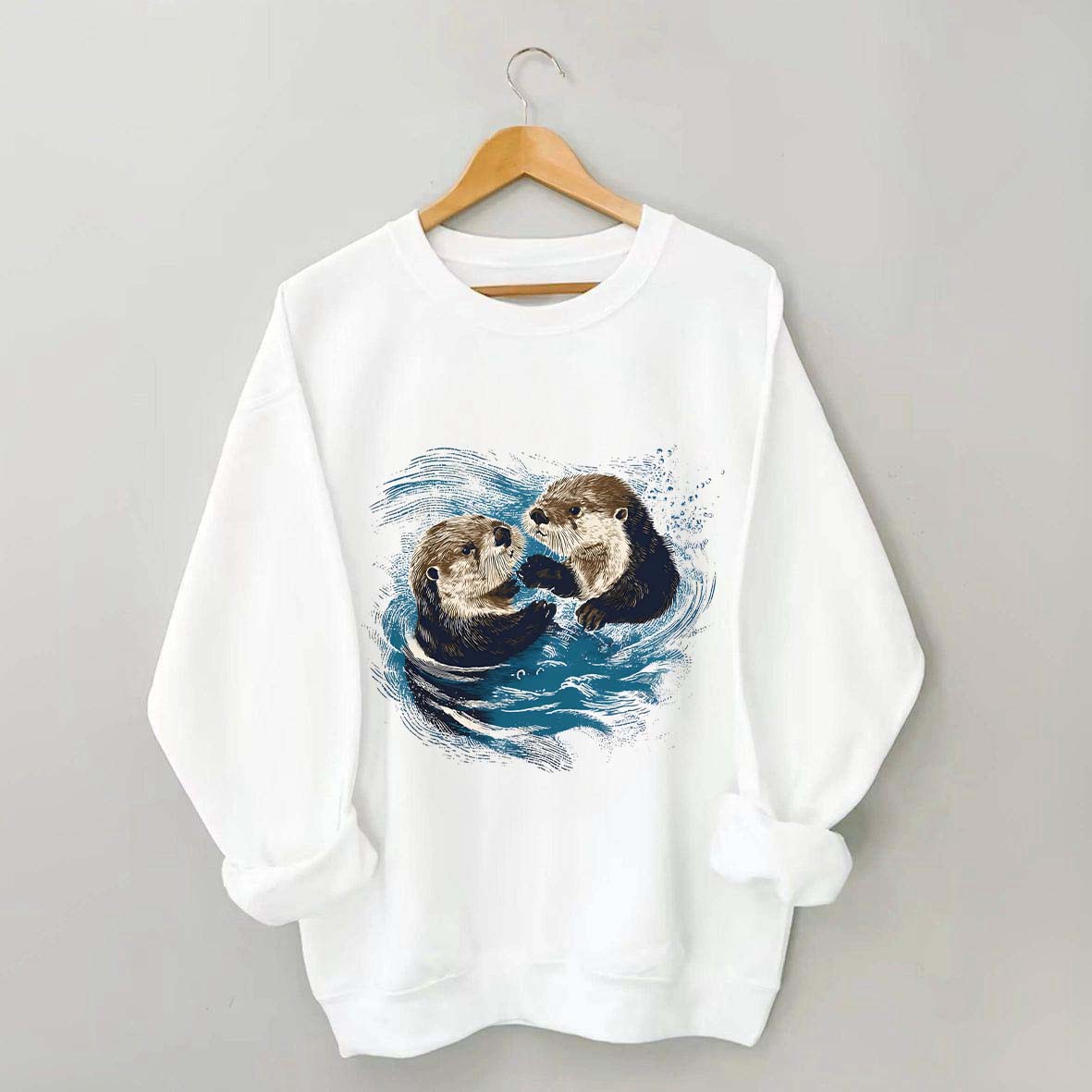 Vintage Otters Ocean Animals Sweatshirt