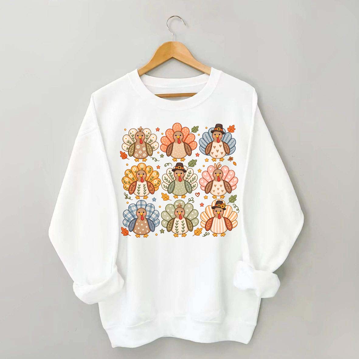 Boho Turkey Thanksgiving Preppy Fall Wild Sweatshirt