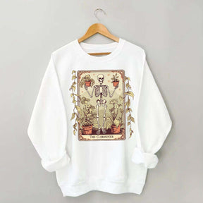 Gardener Skeleton Lover Tarot Card Sweatshirt