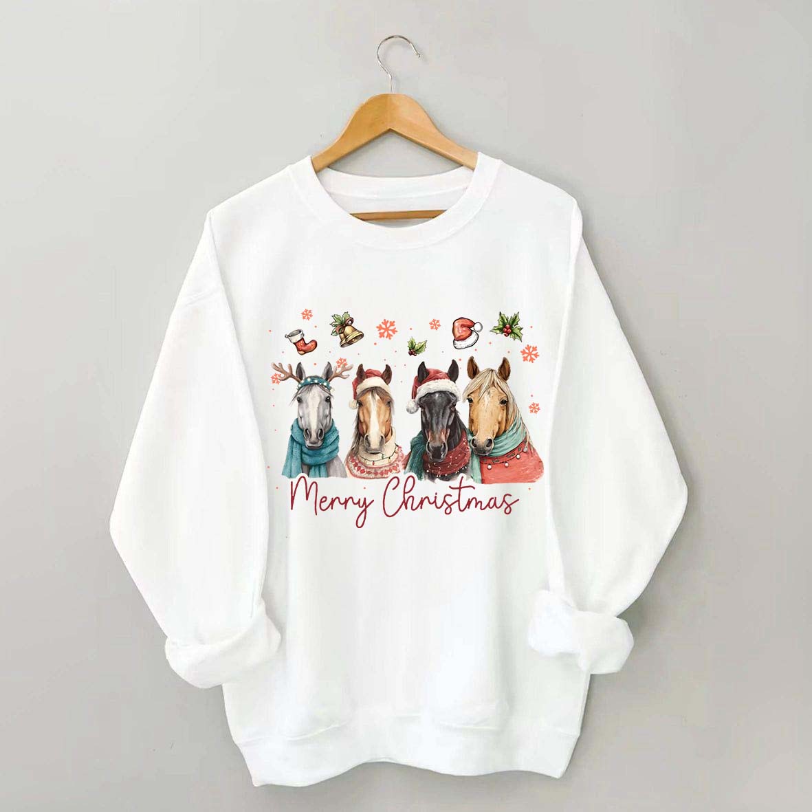 Festive Horse Quartet Christmas Sweatshirt