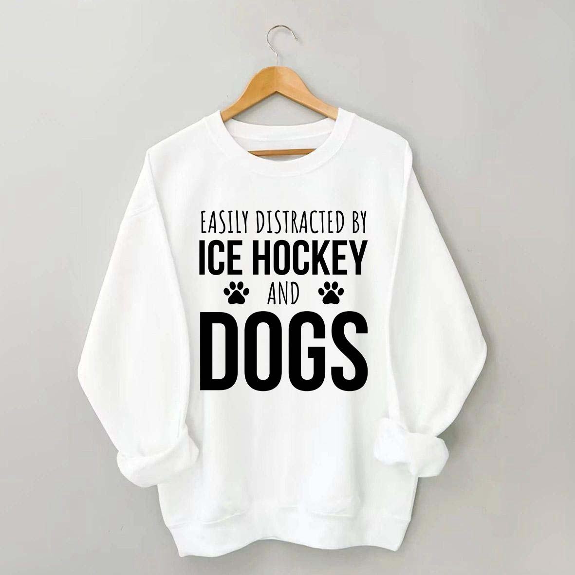 Easily Distracted By Ice Hockey And Dogs Sweatshirt