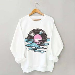 Time Casts A Spell On You Retro Vinyl Record Sweatshirt